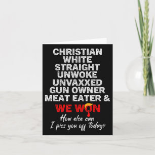 Cartão Cristão Branco Hetero Desperto Não Vacinado Propri