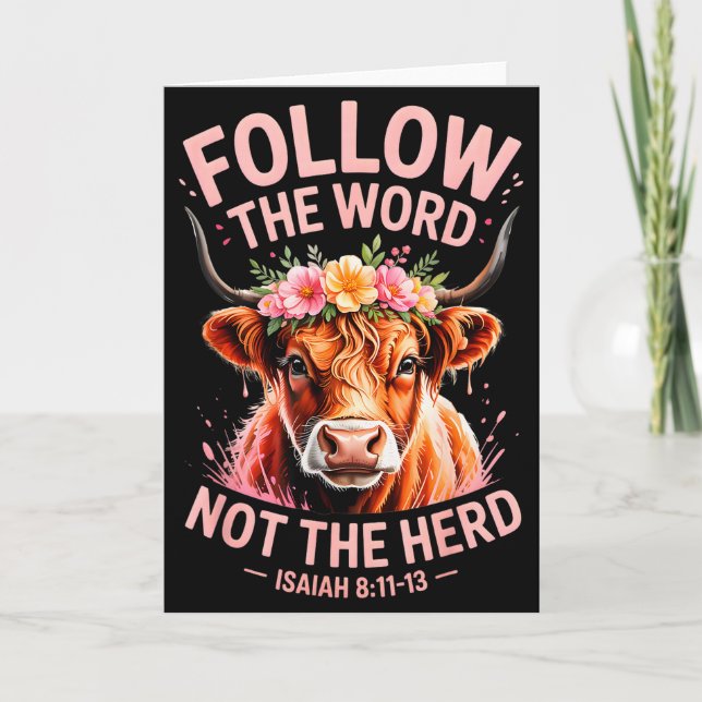 Cartão Cristão da Vaca das Terras Altas  (Frente)