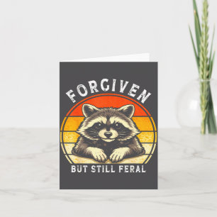 Cartão Cristão de Guaxinim Feral Perdoado Engraçado Q