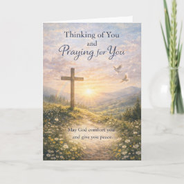Cartão Cristão de Pensamento - Rezando por Você