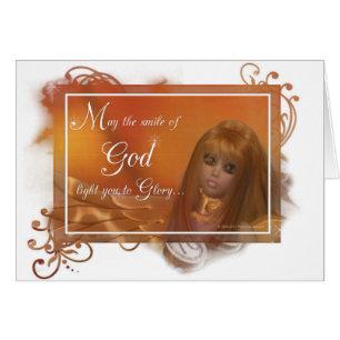 Cartão Cristão Glória de Deus Anjo Dourado