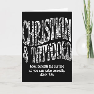 Cartão Cristão & Tatuado João 7_24 Citação Fé Crente