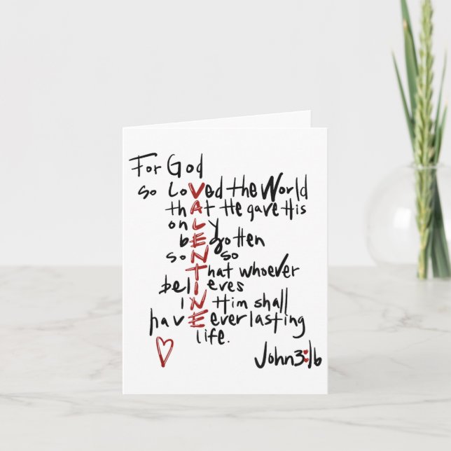 Cartão Cristian Valentins João 3_16 Porque Deus Amou T (Frente)