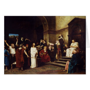 Cartão Cristo antes de Pilate