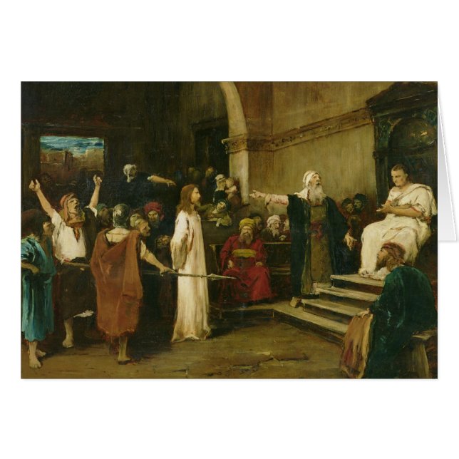 Cartão Cristo antes de Pilate, 1880 (Frente Horizontal)