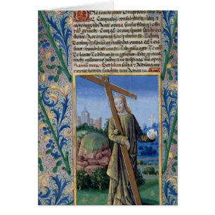 Cartão Cristo com a cruz e a esfera