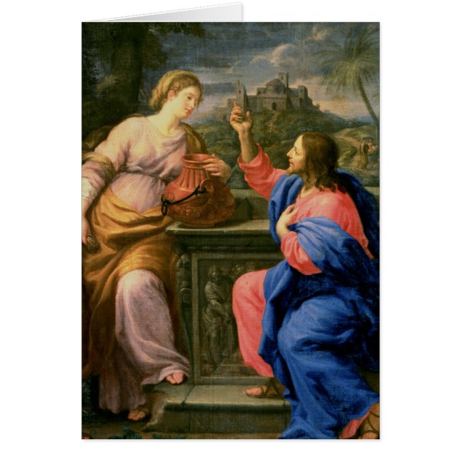 Cartão Cristo e a mulher de Samaria (Frente)