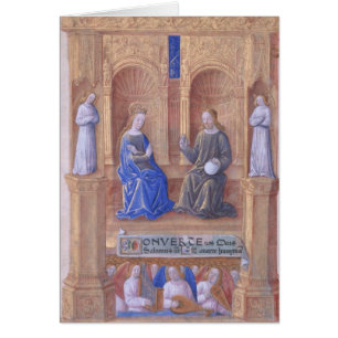 Cartão Cristo e a Virgem Maria Enthroned