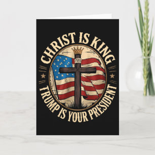 Cartão Cristo é Rei e Trump é Presidente 