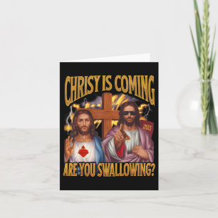 Cartão Cristo Está Chegando Você Engolindo Ofensiva Engra