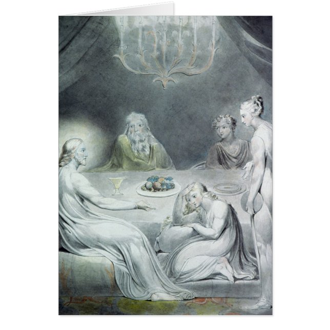 Cartão Cristo na casa de Martha e de Mary (Frente)