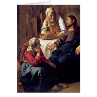Cartão Cristo na casa de Martha por Johannes Vermeer