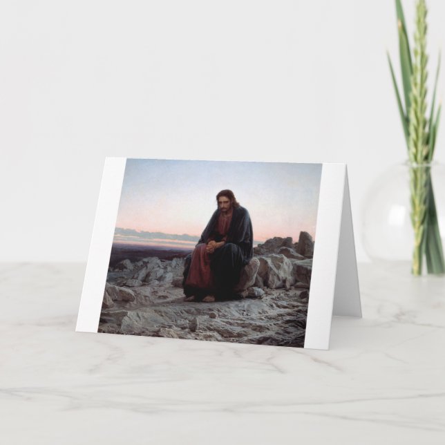 Cartão Cristo na Natureza Selvagem, Ivan Kramskoi (Frente)