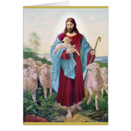 Cartão Cristo o bom pastor Bernard Plockhorst 1878