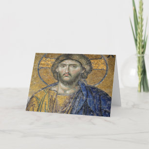 Cartão Cristo Pantocrator Mosiac Icônico Religioso Roman