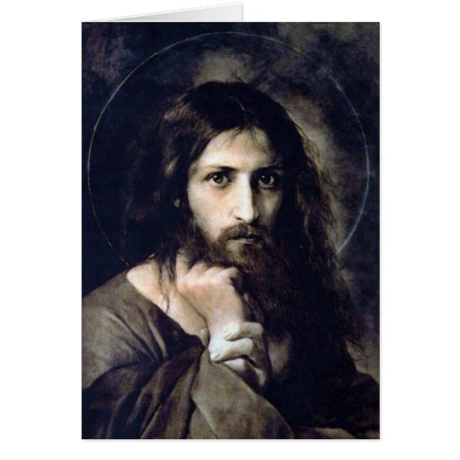 Cartão Cristo por Ivan Nikolaevich Kramskoi (Frente)
