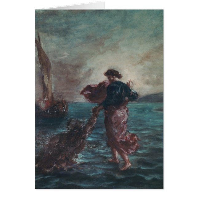 Cartão Cristo que anda na água (Frente)