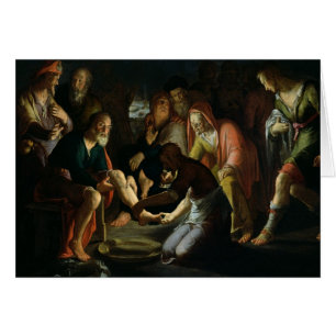 Cartão Cristo que lava os pés dos discípulo, 1623