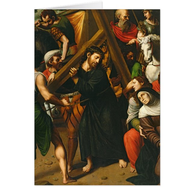 Cartão Cristo que leva a cruz (Frente)