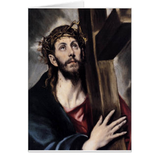 Cartão Cristo que leva a cruz cerca de 1580