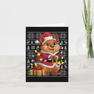 Cartão Cristo Quokka Xmas Sweater Style Feia Papais noeis
