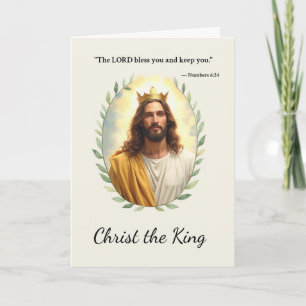 Cartão Cristo Rei Paz e Bênçãos de Deus Escritura