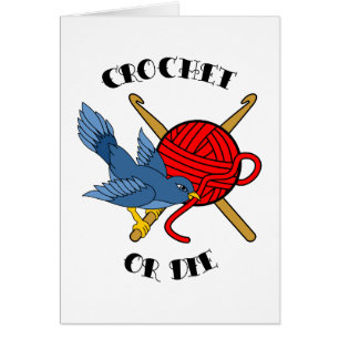 Cartão Crochet ou morra tatuagem