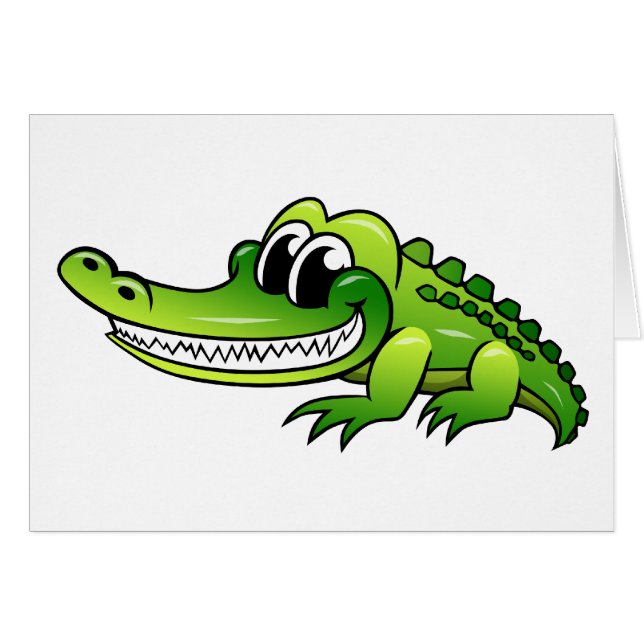 Cartão Crocodilo dos desenhos animados (Frente Horizontal)