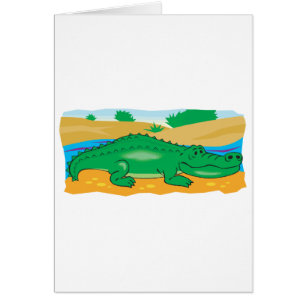 Cartão crocodilo giro