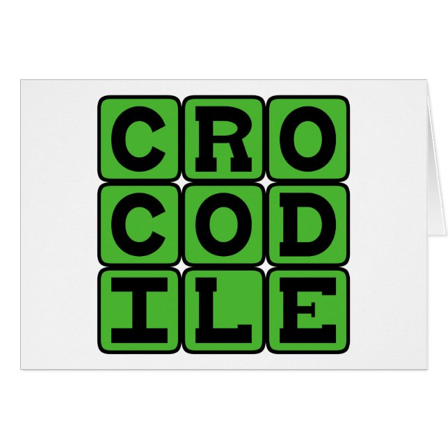 Cartão Crocodilo, Réptil Semiaquático (Frente Horizontal)