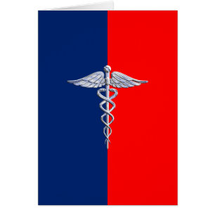 Cartão Cromo Como Caduceus Símbolo Médico Decência da