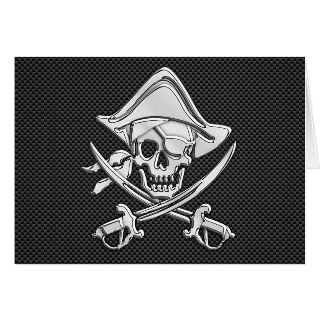 Cartão Cromo como pirata em fibra de carbono negro (Frente Horizontal)