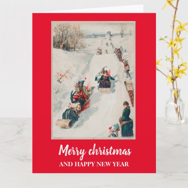 Cartão "Cromolithógrafo" - Feriado de Natal (Flor Amarela)