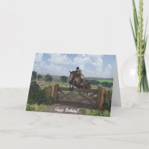 Cartão Cross Country - Jumping Horse Birthday Card