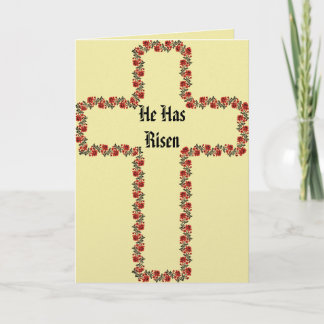 Cartão Cross Of Flowers Easter Greeting Card
