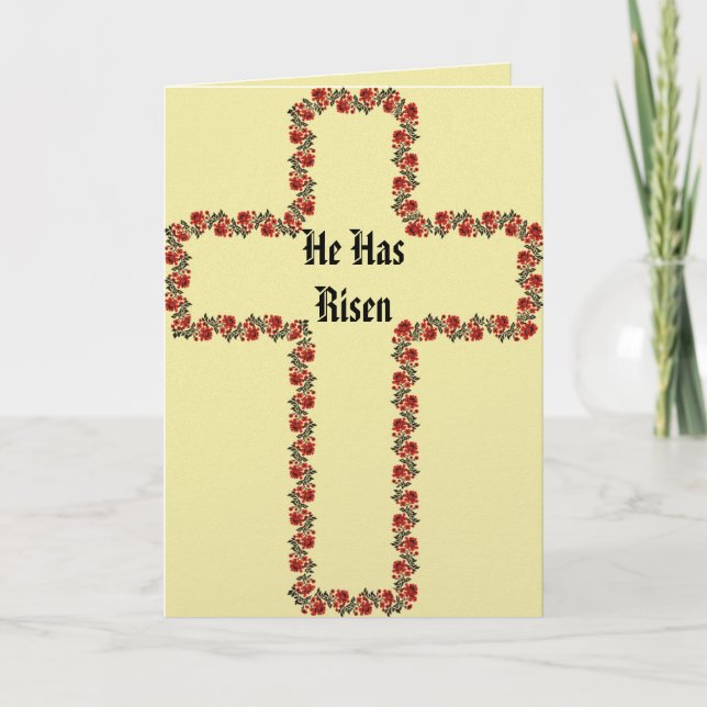 Cartão Cross Of Flowers Easter Greeting Card (Frente)