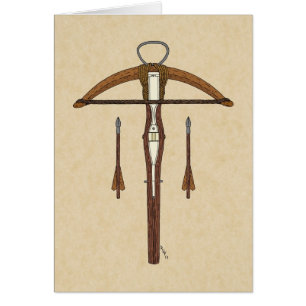Cartão Crossbow Medieval com Bolos
