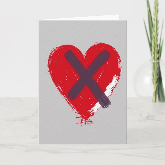 Cartão Crossed Out Heart Card (Frente)