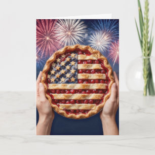 Cartão Crosta de Bandeira Americana de 4 de Julho em uma