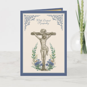 Cartão Crucifix com Escrita de Simpatia Católica Tradicio