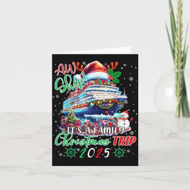 Cartão Cruise Family Aw Ship Its A Christmas Cruise Trips (Frente)