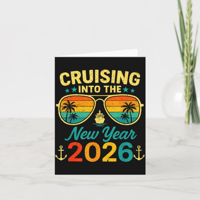 Cartão Cruise Into New Year 2026 Bringing New Year Togeth (Frente)