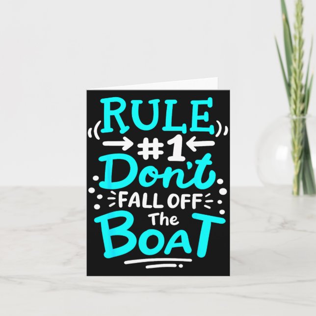 Cartão Cruise Rule #1 Don't Fall Off The Boat  (Frente)