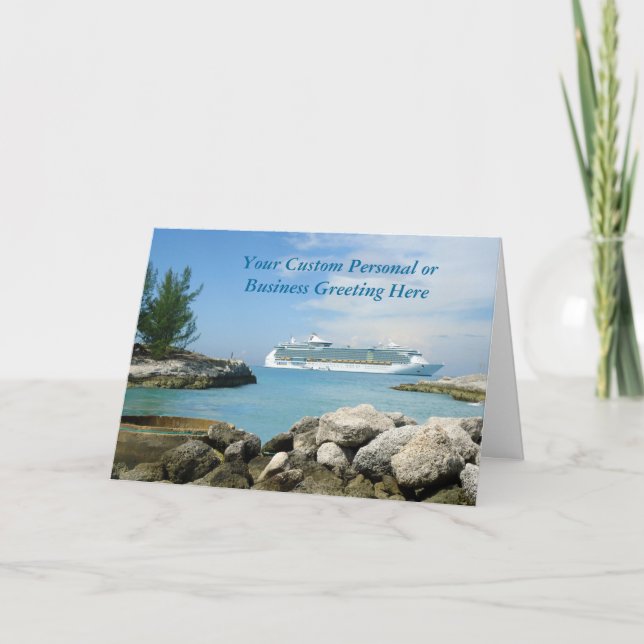 Cartão Cruise Ship at CocoCay Custom Card (Frente)