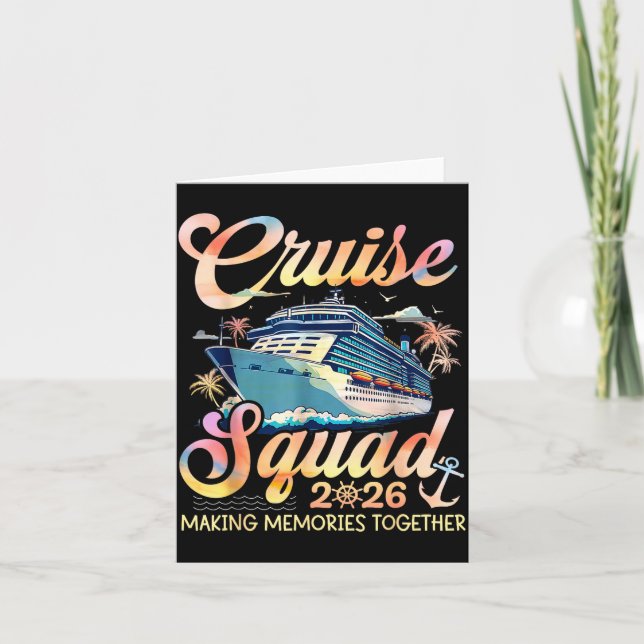 Cartão Cruise Squad 2026 Family Group Matching Summer Vac (Frente)