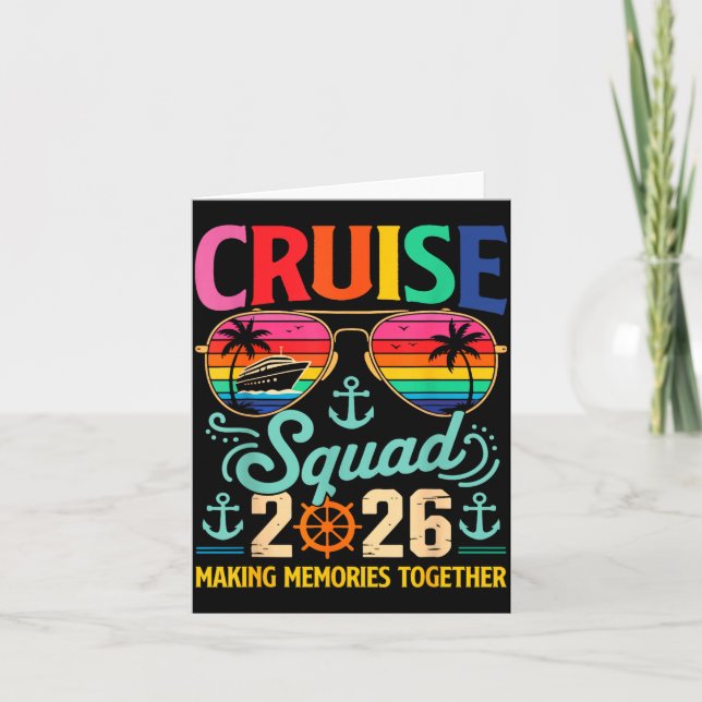 Cartão Cruise Squad 2026 Family Group Matching Summer Vac (Frente)