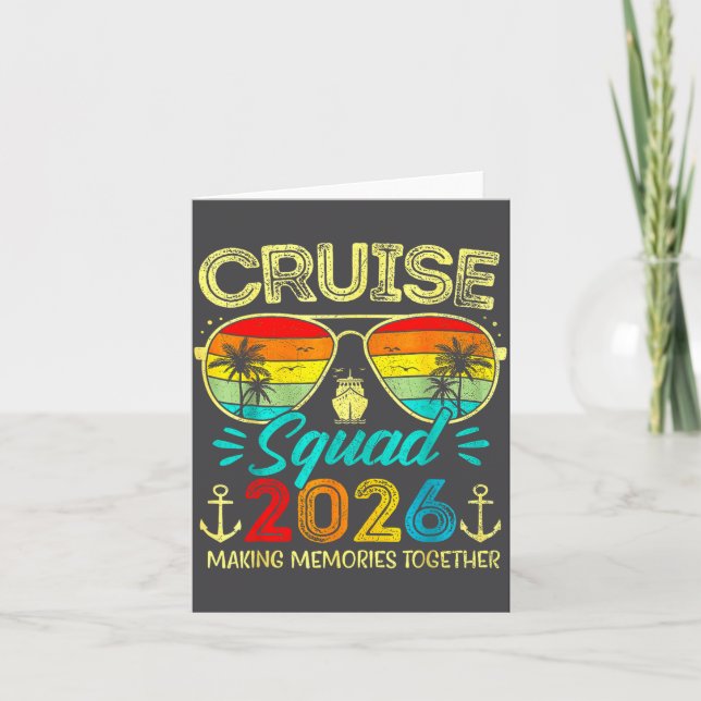 Cartão Cruise Squad 2026 Family Group Matching Summer Vac (Frente)
