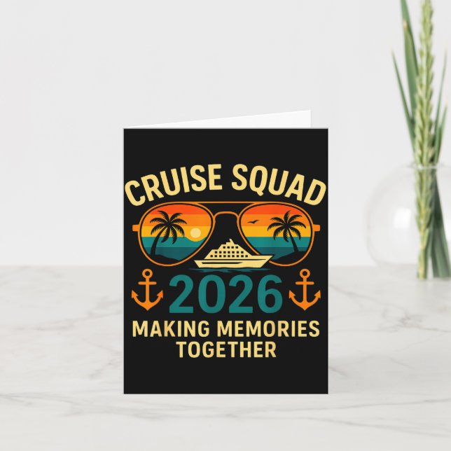 Cartão Cruise Squad 2026 Family Vacation Matching Group S (Frente)