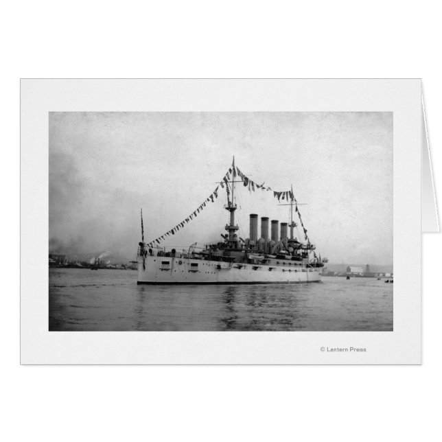 Cartão Cruiser Washington ancorado em Seattle Harbor (Frente Horizontal)