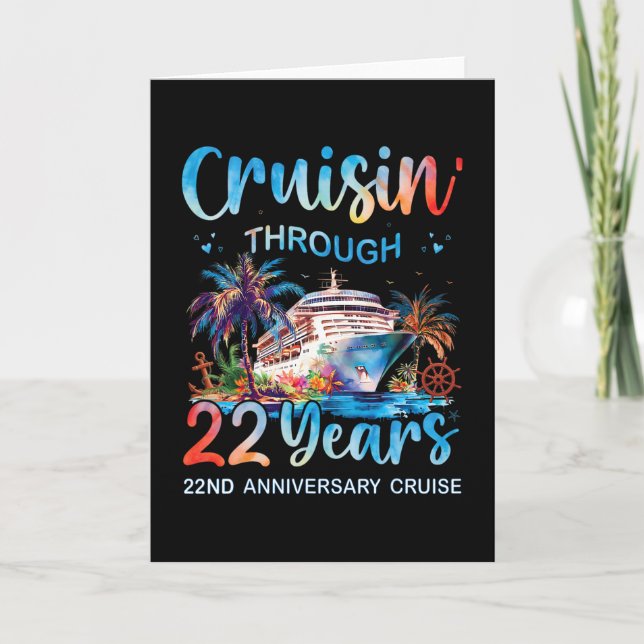Cartão Cruisin Through 22 Years 22nd Anniversary Cruise T (Frente)